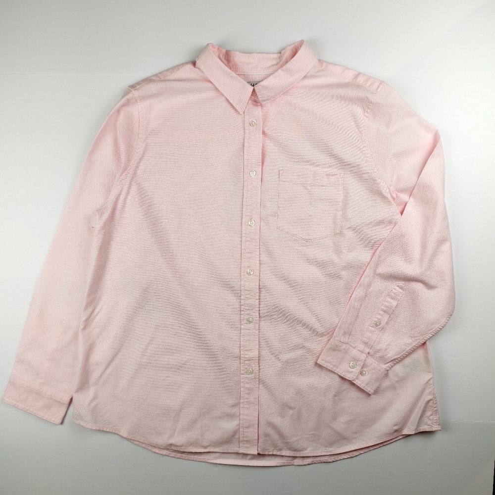 L.L.Bean Men XL Baby Pink Organic Cotton Shirt Japanese Tag Layering Casual
